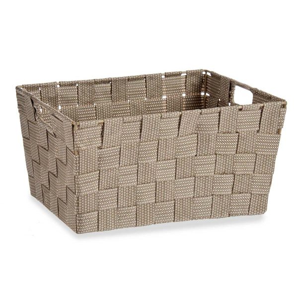 Multi-purpose basket Brown Cloth 5 L 30,4 x 14 x 20 cm (18 Units) For Discount