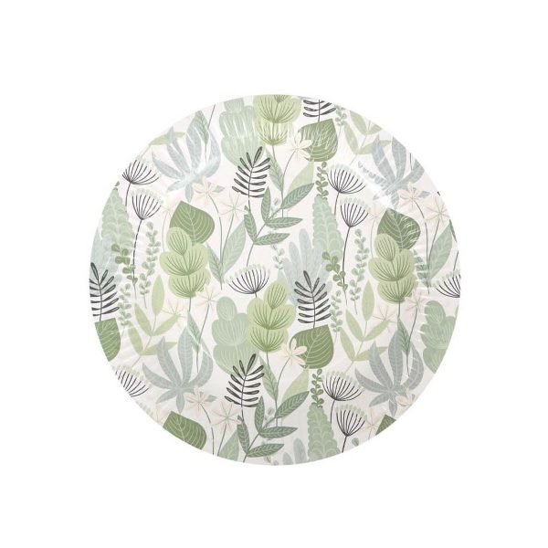 Plate set Algon Disposable Cardboard Floral 3 Pieces 28 cm (24 Units) Online Hot Sale