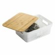 Multi-use Box Confortime White Brown Bamboo Plastic 36 x 26,5 x 13,5 cm (6 Units) Cheap