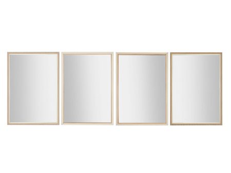 Wall mirror Home ESPRIT White Brown Beige Grey 66 x 2 x 92 cm 70 x 2 x 97 cm (4 Units) For Sale