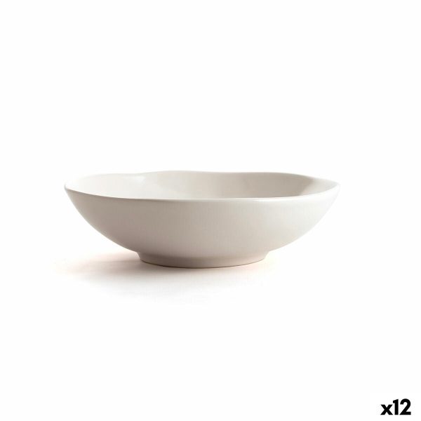 Deep Plate Bidasoa Cosmos White Ceramic 20,5 cm (12 Units) Sale