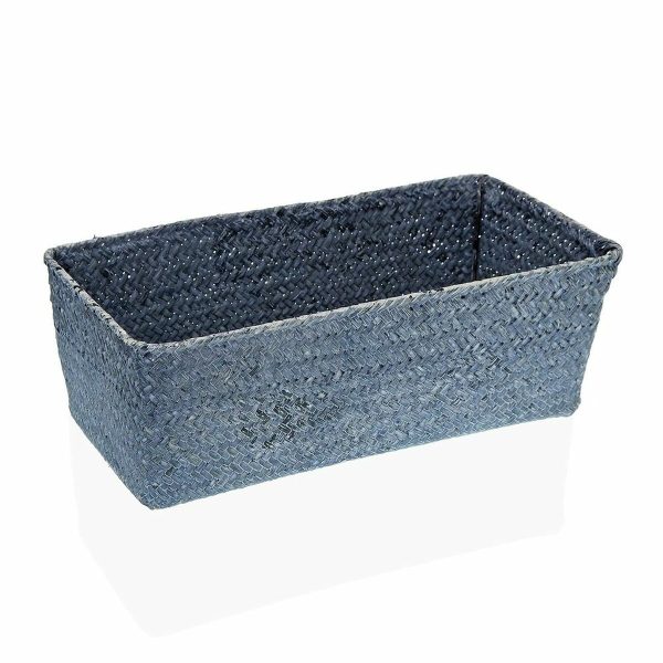 Multi-purpose basket Versa Blue Marine algae 16 x 10 x 30 cm Discount