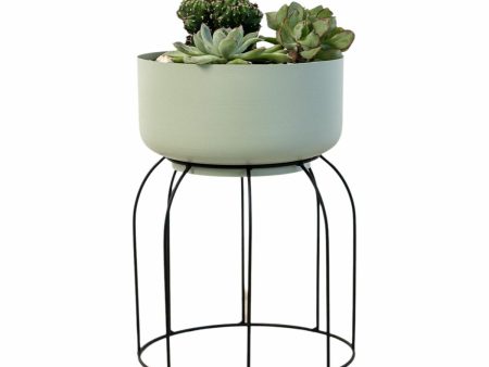 Planter with stand Vinthera Moa Green Metal 20 x 20 x 30 cm (6 Units) Online Hot Sale