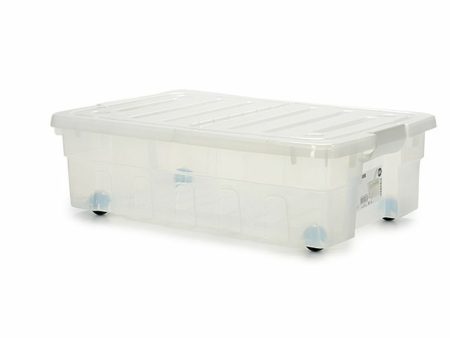 Storage Box with Wheels 30 L 40 x 18 x 59,5 cm (14 Units) Discount