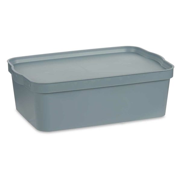 Storage Box with Lid Grey Plastic 14 L 29,5 x 14,3 x 45 cm (12 Units) Supply