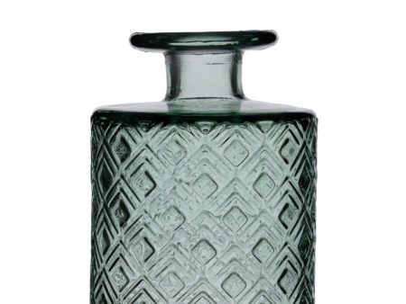 Vase recycled glass Green 9 x 9 x 28 cm Cheap