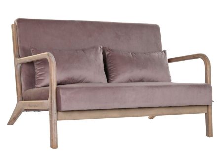 2-Seater Sofa DKD Home Decor Pink Linen Rubber wood Traditional (122 x 85 x 74 cm) Sale