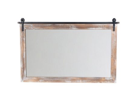 Wall mirror Romimex Natural Metal MDF Wood 67 x 102 x 1 cm Online Hot Sale