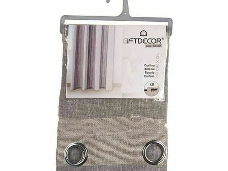 Curtain Beige Grey 140 x 0,1 x 260 cm (6 Units) For Discount