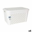 Laundry Basket Tontarelli Arianna With lid White 58 x 39 x 32 cm (6 Units) Hot on Sale