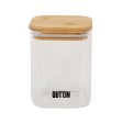 Food Preservation Container Quttin Bamboo Borosilicate Glass 480 ml (12 Units) Online now