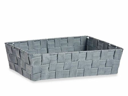 Multi-purpose basket Grey Cloth 3,8 L 34 x 8,5 x 21 cm (18 Units) For Sale