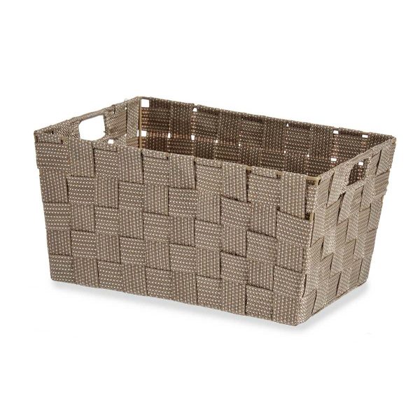 Multi-purpose basket Brown Cloth 5 L 30,4 x 14 x 20 cm (18 Units) For Discount