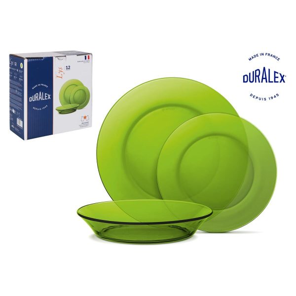 Dinnerware Set Duralex Lys 12 Pieces Green Sale