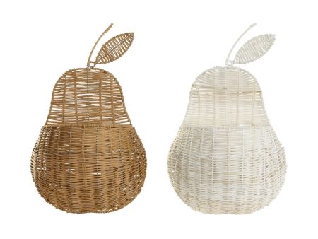 Basket DKD Home Decor Wall 55 x 33 x 14 cm Rattan (2 Units) Hot on Sale