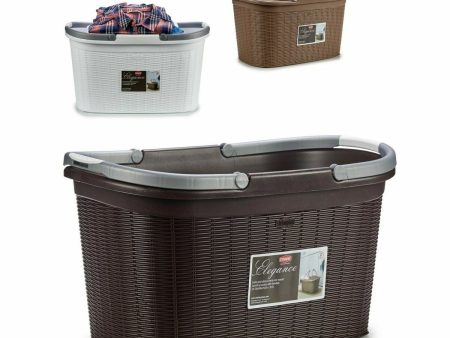 Laundry Basket Stefanplast Elegance Plastic 35 L 57,5 x 29 x 36,5 cm (15 Units) For Cheap