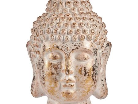 Decorative Garden Figure Buddha Head White Gold Polyresin (45,5 x 68 x 48 cm) Online Hot Sale