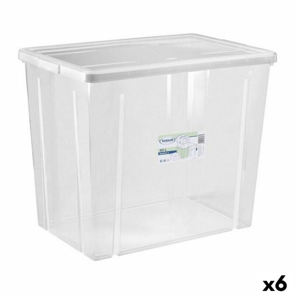 Storage Box with Lid Tontarelli Linea box 80 L 59 x 39 x 48 cm (6 Units) Cheap