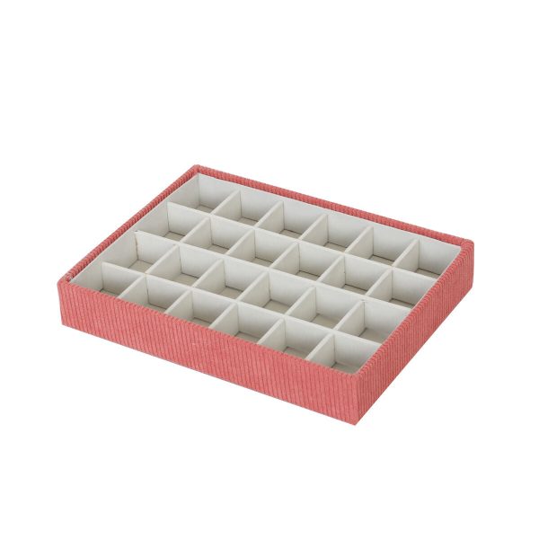 Jewelry box Versa Red Polyester Cardboard 19 x 4 x 25 cm Fashion