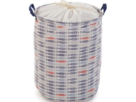 Laundry basket Versa Fish Polyester Textile (38 x 48 x 38 cm) Hot on Sale