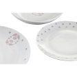 Dinnerware Set DKD Home Decor Porcelain Pink White 27 x 27 x 3 cm 18 Pieces Discount