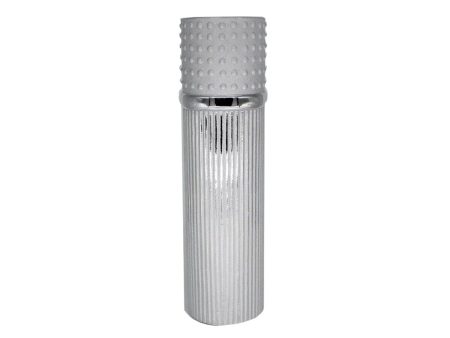 Vase Romimex Silver Ceramic 12 x 41 x 12 cm Discount