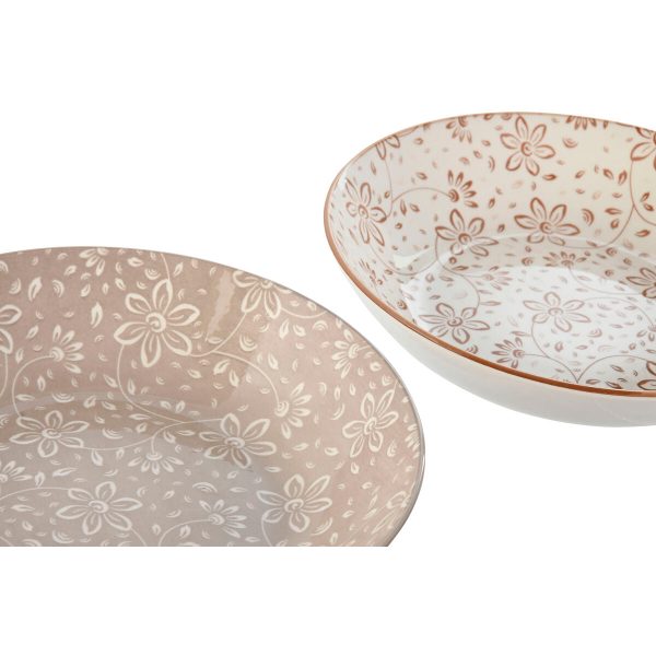 Plate set Home ESPRIT Brown Beige Porcelain 20 x 20 x 4 cm on Sale