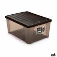 Storage Box with Lid Stefanplast Elegance Brown Plastic 15 L 29 x 17 x 39 cm (6 Units) For Cheap