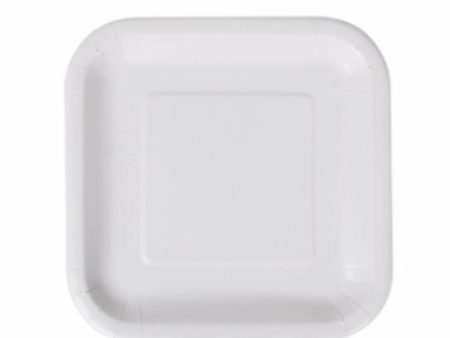 Plate set Algon Disposable White Cardboard Squared 20 cm (36 Units) Supply