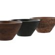 Snack Bowl Home ESPRIT Brown Black Light brown Mango wood Colonial 15 x 15 x 8 cm (3 Units) Online Hot Sale