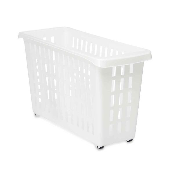 Multi-purpose basket With wheels White Plastic 17,5 x 26 x 46 cm (12 Units) on Sale