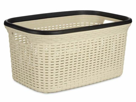 Laundry Basket Cream Plastic 36 L 36 x 25,5 x 52,5 cm (12 Units) Supply