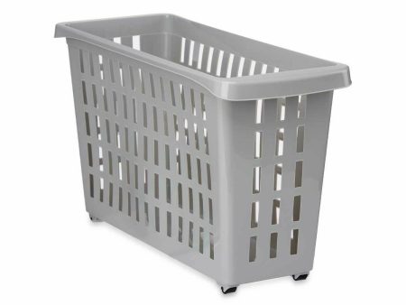 Multi-purpose basket With wheels Grey Plastic 17,5 x 26 x 46 cm (12 Units) Cheap