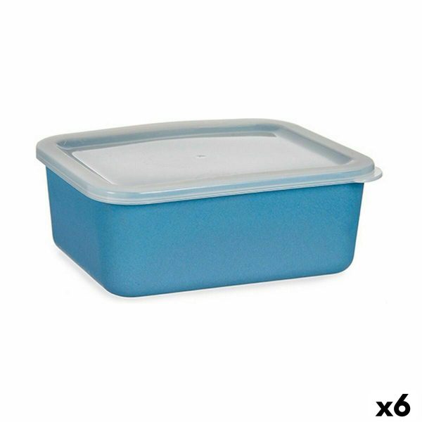 Storage Box with Lid Dark blue 14,5 x 7 x 19,5 cm (6 Units) on Sale