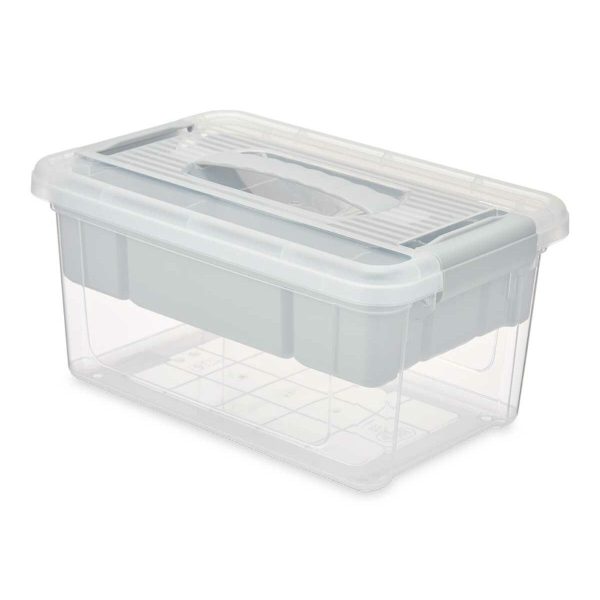 Multi-use Box Grey Transparent Plastic 5 L 29,5 x 14,5 x 19,2 cm (6 Units) For Cheap