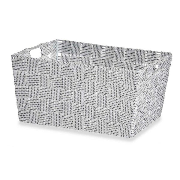 Multi-purpose basket White Cloth 30,4 x 14 x 20 cm (18 Units) For Cheap