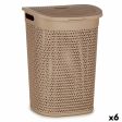 Laundry Basket Beige Plastic 60 L 43,5 x 57,5 x 34 cm (6 Units) Sale