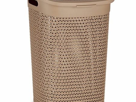 Laundry Basket Beige Plastic 60 L 43,5 x 57,5 x 34 cm (6 Units) Sale