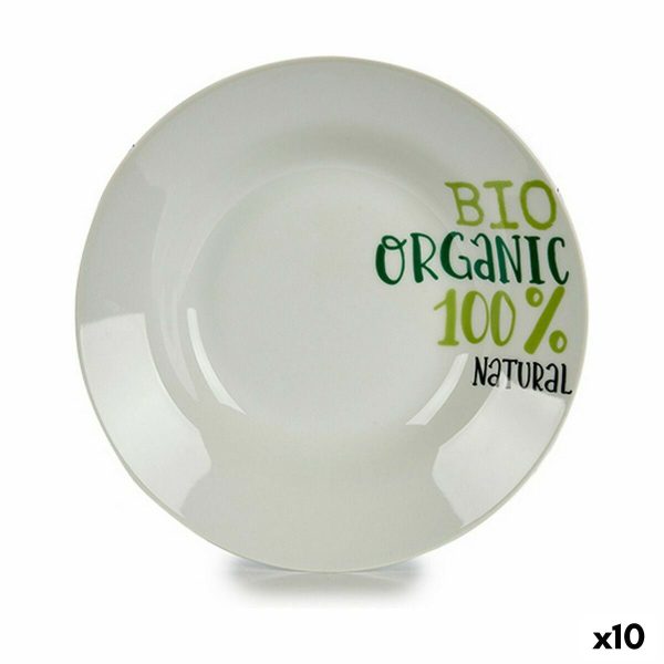 Deep Plate Organic White Green Ø 20,6 cm Porcelain (10Units) For Discount