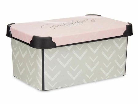 Storage Box with Lid Vibes Arrows Pink Plastic 5 L 19 x 13,5 x 29,5 cm (12 Units) Online