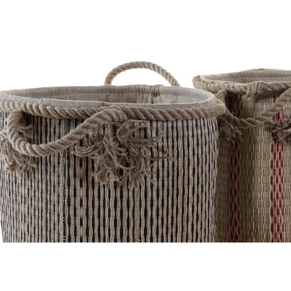 Multi-purpose basket DKD Home Decor Brown Black Red Boho 30 x 30 x 36 cm (2 Units) Discount