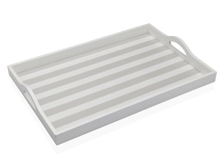 Tray Versa Grey MDF Wood 30 x 5 x 45 cm Stripes Online Sale