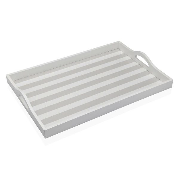 Tray Versa Grey MDF Wood 30 x 5 x 45 cm Stripes Online Sale