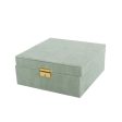 Jewelry box Versa Green Polyester Cardboard 21,5 x 9 x 21,5 cm Sale