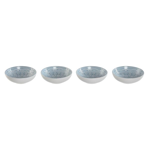 Plate set Home ESPRIT Blue Stoneware Mandala Arab 18,2 x 18,2 x 5,5 cm For Cheap