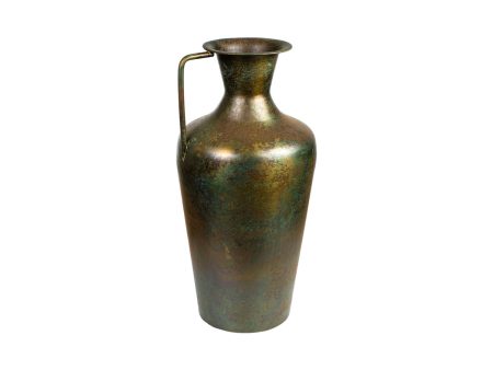 Vase Romimex Antique Brown Metal 25 x 51 x 25 cm With handle For Cheap