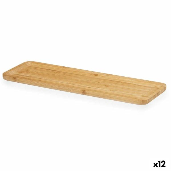 Snack tray Brown Bamboo 46 x 1,6 x 15 cm Aperitif (12 Units) Online Sale