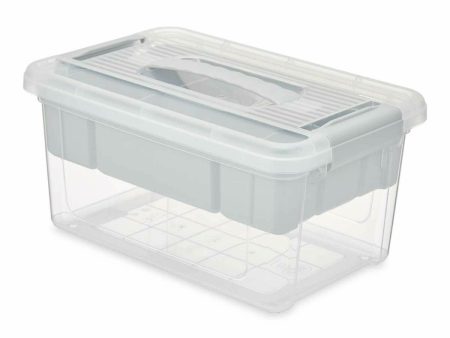 Multi-use Box Grey Transparent Plastic 5 L 29,5 x 14,5 x 19,2 cm (6 Units) For Cheap