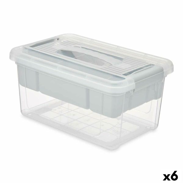 Multi-use Box Grey Transparent Plastic 5 L 29,5 x 14,5 x 19,2 cm (6 Units) For Cheap