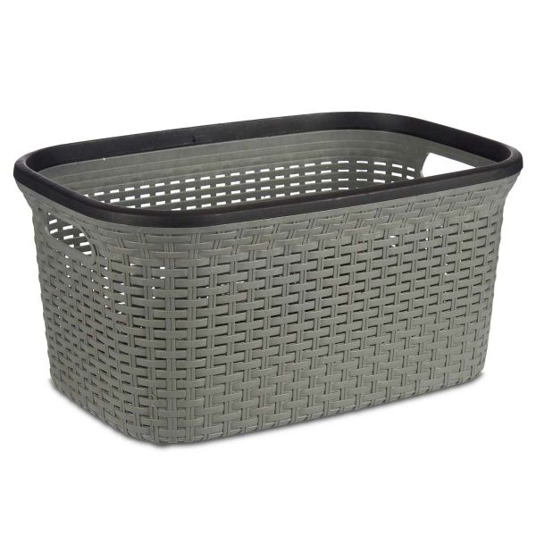 Laundry Basket Grey Plastic 36 L 36 x 25,5 x 53 cm (12 Units) Fashion